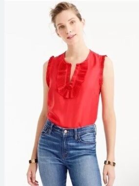 J Crew 100% Silk Sleeveless Top